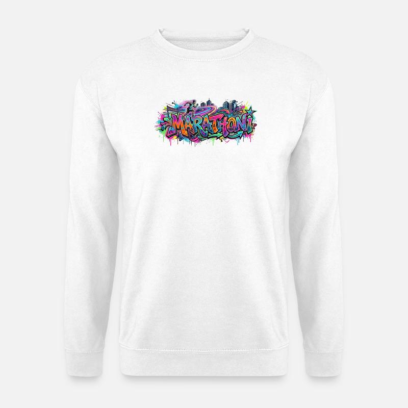 Farbrausch Marathon Graffiti - Unisex Pullover - Weiß
