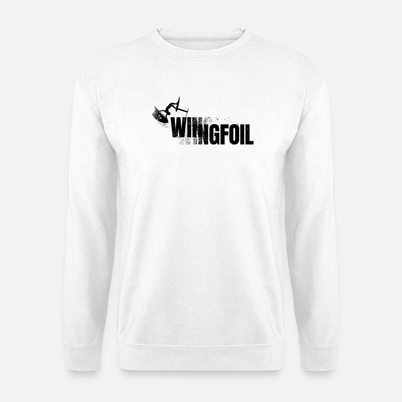 SCHRIFTZUG WINGFOIL - Unisex Pullover - Weiß