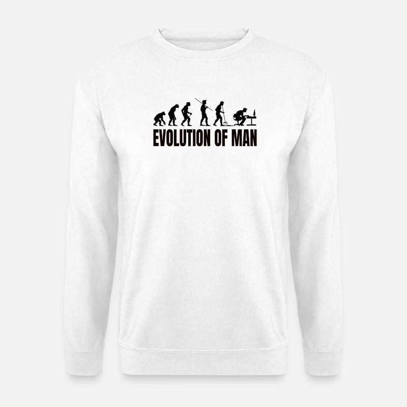 Programmierer Computerfreak Evolution - Unisex Pullover - Weiß