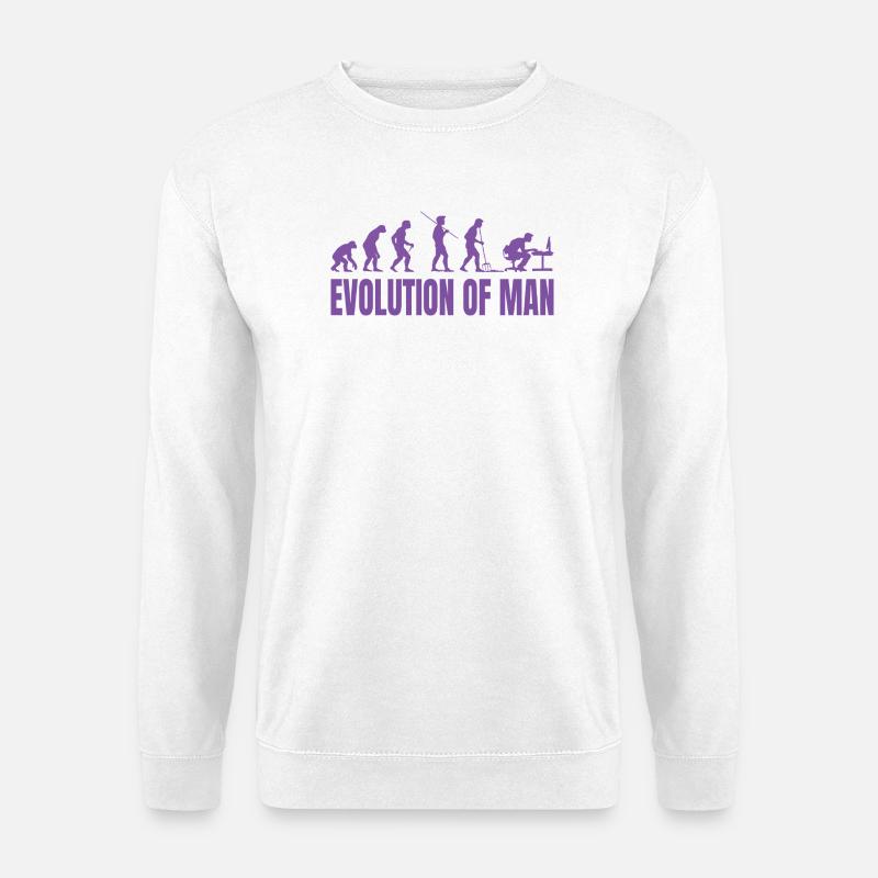 Programmierer Computerfreak Evolution Retro - Unisex Pullover - Weiß