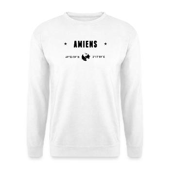 Amiens France GPS Coordinates Globe - Unisex Sweatshirt - white - Front