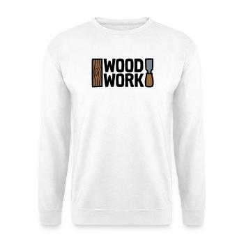 Wood Work Schriftzug Logo - Unisex Pullover - Weiß - Vorne