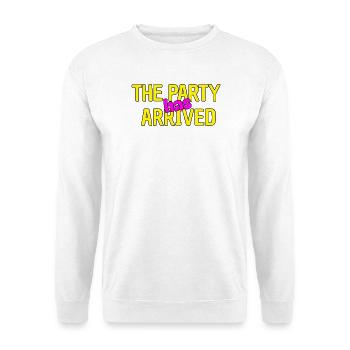 THE PARTY HAS ARRIVED, KANN LOS GEHEN MAUS - Unisex Pullover - Weiß - Vorne