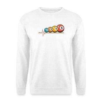 Billiards Heartbeat 9 Ball Pool Snooker Player - Unisex Sweatshirt - white - Front