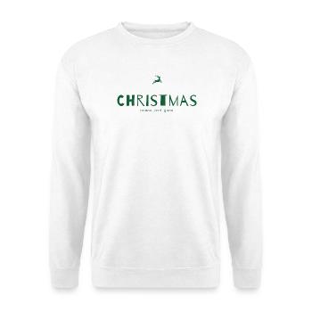 Christmas Comes and Goes – Minimalistisch - Unisex Pullover - Weiß - Vorne - Alina (178cm) & Michal (187cm)