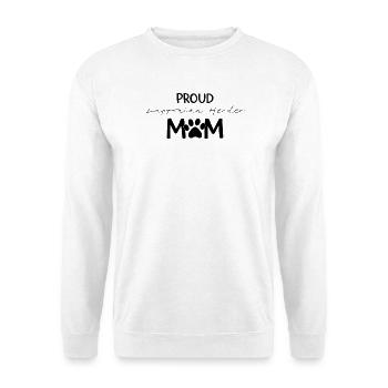 Lappländischer Hirte Stolze Hundemama Pfote - Unisex Pullover - Weiß - Vorne - Alina (178cm) & Michal (187cm)