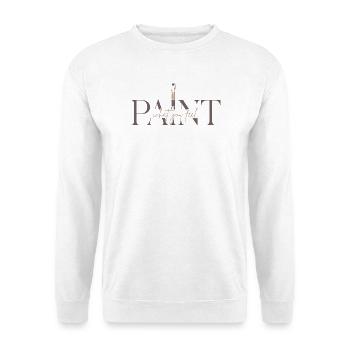 Male deine Gefühle – Kreativität & Kunst - Paint - Unisex Pullover - Weiß - Vorne - Alina (178cm) & Michal (187cm)