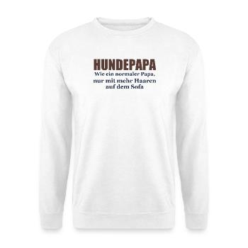 Hundepapa – Wie ein normaler Papa - Unisex Pullover - Weiß - Vorne - Alina (178cm) & Michal (187cm)