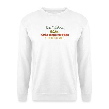 Der Nächste, bitte: Weihnachten - Praxisteam - Unisex Pullover - Weiß - Vorne - Alina (178cm) & Michal (187cm)