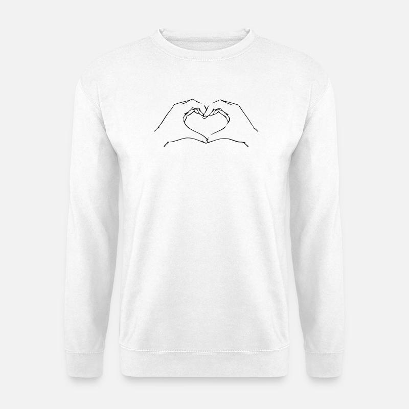 hearthands BFF Freunde Herz Hände Liebe Symbol - Unisex Pullover - Weiß