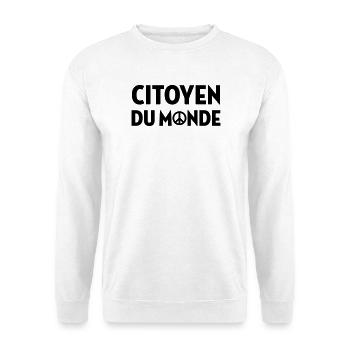revolution / paix / peuple / voyage / écolo / - Sweat-shirt Unisexe - blanc - Devant