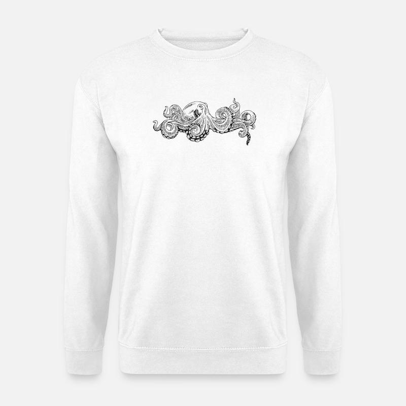 Oktopus – Oktopus-Schwarzmuster - Unisex Pullover - Weiß