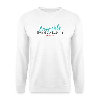 Sorry Girls, Models – Farbexplosion - Unisex Pullover - Weiß - Vorne - Alina (178cm) & Michal (187cm)