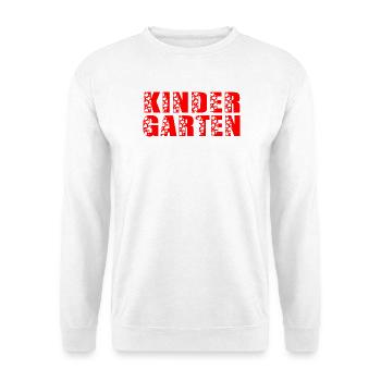 KINDERGARTEN HERZEN - Unisex Pullover - Weiß - Vorne - Alina (178cm) & Michal (187cm)