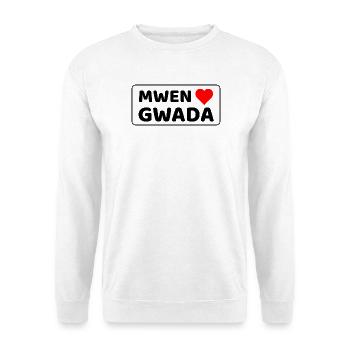 Mwen enmé gwada - Ich liebe Guadeloupe - Unisex Pullover - Weiß - Vorne