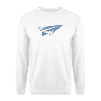 Silhouette d'avion en papier style grunge - Sweat-shirt Unisexe - blanc - Devant