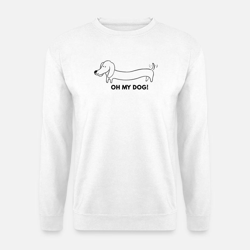 Langer Dackel Cartoon - Unisex Pullover - Weiß