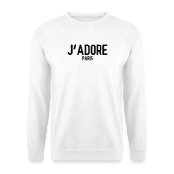 J’Adore Paris - J’aime Paris - France - Frankreich - Sweat-shirt Unisexe - blanc - Devant