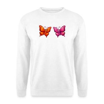 Papillons de dessins animés colorés - Sweat-shirt Unisexe - blanc - Devant