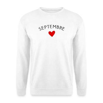Future maman Septembre – Bébé en route ❤️ - Sweat-shirt Unisexe - blanc - Devant
