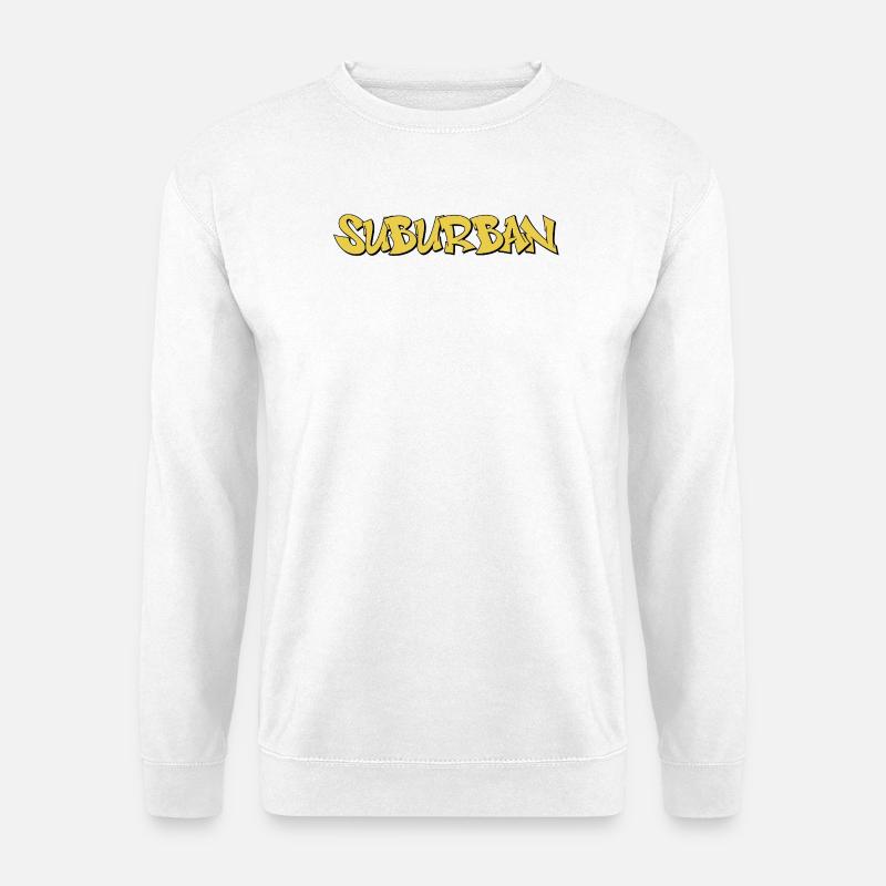 Suburban Dad, Yellow Graffiti Art - Unisex Pullover - Weiß