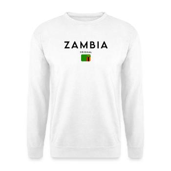 Zambian flag, elegant minimalist design - Unisex Sweatshirt - white - Front