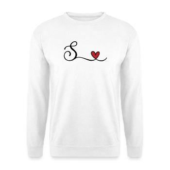 Monogramme de la lettre S avec cœur - Sweat-shirt Unisexe - blanc - Devant