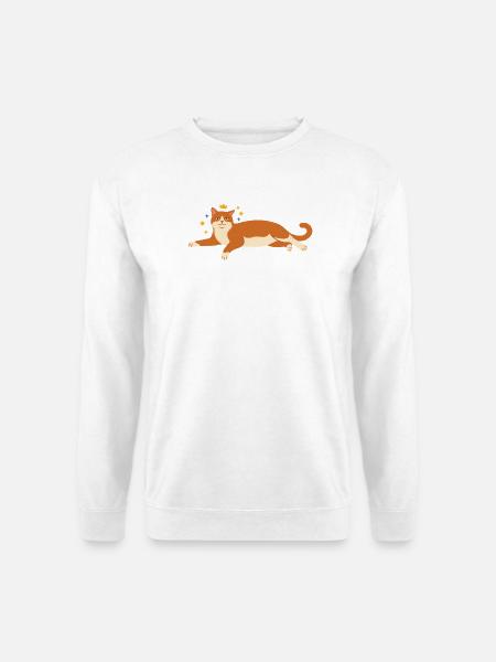 Katzenkönig im Lounge - Unisex Pullover - Weiß