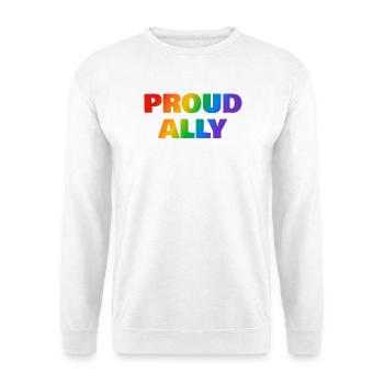 LGBTQ-Verbündeter - Unisex Pullover - Weiß - Vorne - Alina (178cm) & Michal (187cm)