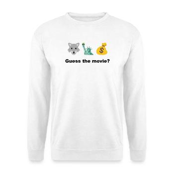 Wolf Freedom and Profit – rate mal, was ist der Film? - Unisex Pullover - Weiß - Vorne - Alina (178cm) & Michal (187cm)