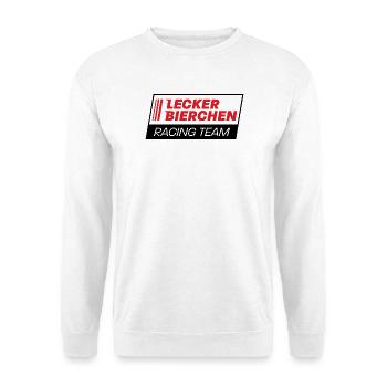 Lecker Bierchen Bier Spruch Stammtisch Geschenk - Unisex Pullover - Weiß - Vorne - Alina (178cm) & Michal (187cm)