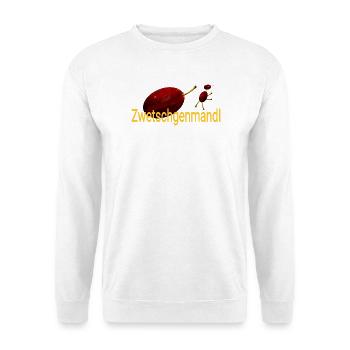 Zwetschgenmandl frucht bayerisch Obstliebhaber  - Unisex Pullover - Weiß - Vorne - Alina (178cm) & Michal (187cm)