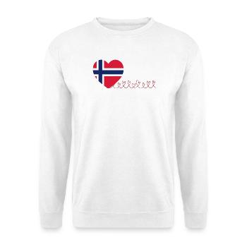 Ich liebe - Unisex Pullover - Weiß - Vorne - Alina (178cm) & Michal (187cm)