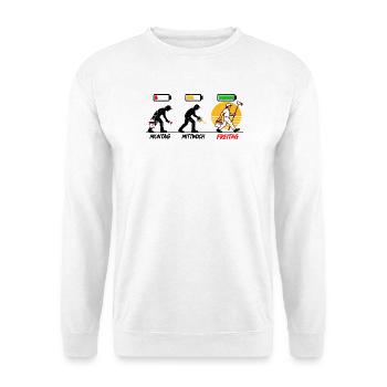Maler wissen, warum Freitag der beste Farbton ist - Unisex Pullover - Weiß - Vorne - Alina (178cm) & Michal (187cm)
