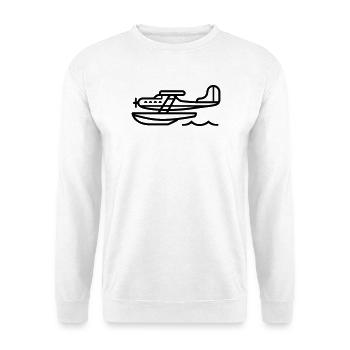 Wasserflugzeug - Unisex Pullover - Weiß - Vorne - Alina (178cm) & Michal (187cm)