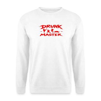 Betrunkener Meister Lustige Martial-Arts-Party Humor rot - Unisex Pullover - Weiß - Vorne - Alina (178cm) & Michal (187cm)