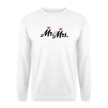 Lustige Geschenke zur Hochzeit, Mr and Mrs - Unisex Pullover - Weiß - Vorne