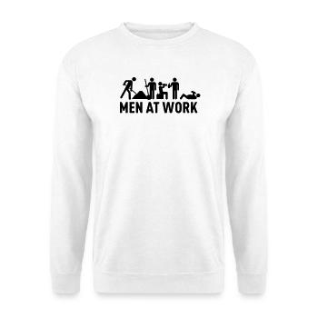 men at work - männer bei der arbeit - bauarbeiter - Unisex Pullover - Weiß - Vorne