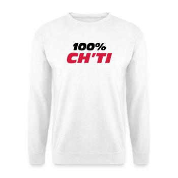100% Ch'ti - Unisex Pullover - Weiß - Vorne