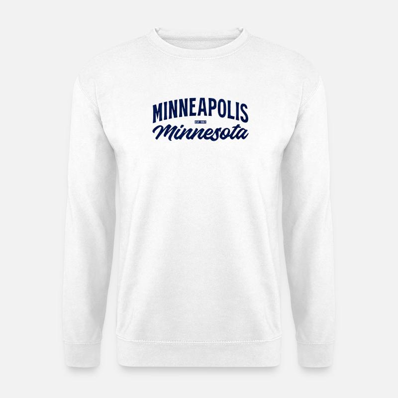 Minneapolis, Minnesota Script Blue Vintage - Sweat-shirt Unisexe - blanc