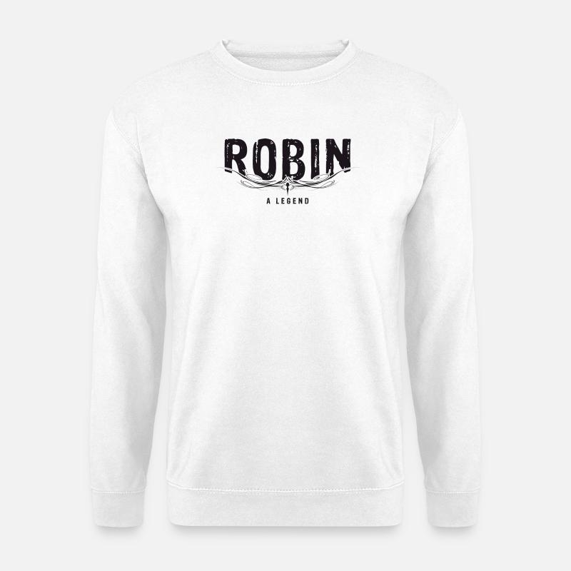 ROBIN A LEGEND verziert - Unisex Pullover - Weiß