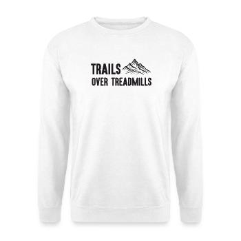 Trailrunning - Trails über Laufbänder - Unisex Pullover - Weiß - Vorne