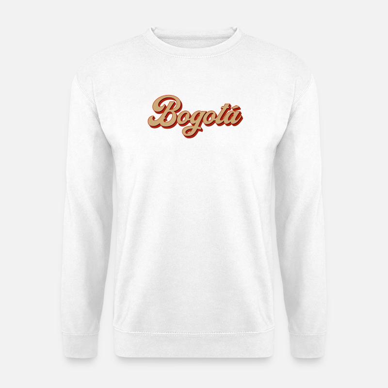 Bogotá Retro Script Schriftzug - Unisex Pullover - Weiß