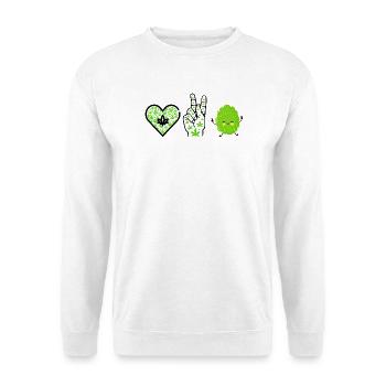 Love Peace Happiness - Unisex Pullover - Weiß - Vorne