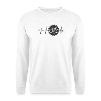 pulse bike logo with sprocket Team bike lap icon - Unisex Sweatshirt - white - Front