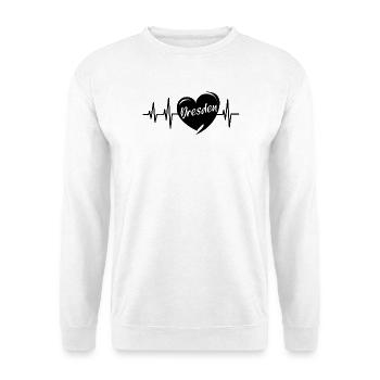 Dresden Herzschlag Liebe Herz Stadt Illustration - Unisex Pullover - Weiß - Vorne