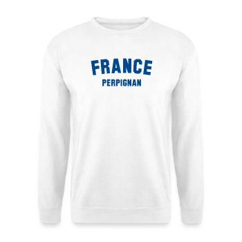 PERPIGNAN, France, France - Sweat-shirt Unisexe - blanc - Devant