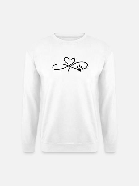Infinity Heart with Paw Dog Cat - Unisex Sweatshirt - white
