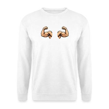 Doppelarm Muskeldesign - Unisex Pullover - Weiß - Vorne