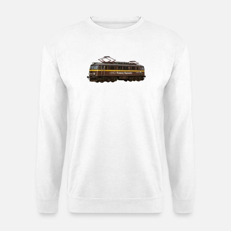 Lokomotive Retro Przewozy Regionalne EU07 PKP - Unisex Pullover - Weiß